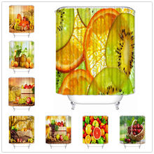 Musife personalizado cor frutas cortina de chuveiro impermeável poliéster tecido banheiro com ganchos diy decoração para casa 2024 - compre barato