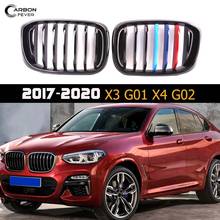 Rejillas dobles de listones individuales para BMW X3, G01, X4, G02, ABS, color negro mate, 2018 + 2024 - compra barato