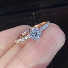 Anel de moissanite ouro rosa 14k, anel clássico de diamante para noivado, aniversário, para mulheres, 1ct 2ct 3ct, redondo, corte brilhante, vvs1 2024 - compre barato