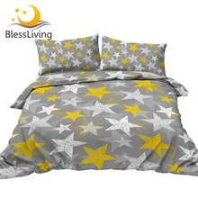 Haço de cama com estrelas, amarelo, branco, cinza, edredom, decoração de casa, tamanho king 2024 - compre barato