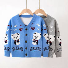 Осенне-зимний вязаный кардиган для детей, свитер, мультяшная одежда для малышей, Весенняя детская одежда, свитеры для мальчиков и девочек, детская одежда, вязаная куртка 2024 - купить недорого