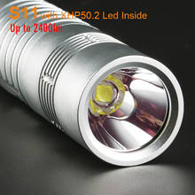 Poderosa lanterna led comboio s11 xhp50.2 prata tocha luz do flash 26650 acampamento caça pesca latarka trabalho luz 2024 - compre barato