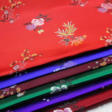 CF787 Flowers Chinese Traditional Silk Brocade Fabric Chinese Wedding Clothing Pillow Case Fabrics DIY Materials Home Textiles 2024 - buy cheap