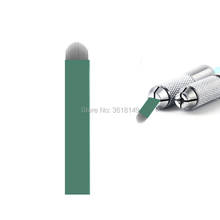 200 pçs 0.16mm lamina tebori 15u agulha u microblading agulhas para permanente maquiagem sobrancelha lábio verde tatuagem lâmina para caneta manual 2024 - compre barato