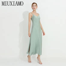 MIUXIMAO-Vestido largo de diseñador de pasarela para mujer, ropa de Primavera de alta calidad, liso, elegante, informal, para playa, 2020 2024 - compra barato