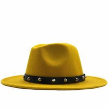 Chapéus de feltro tipo fedora, chapéus para homens e mulheres, chapéu vintage de lã 2024 - compre barato
