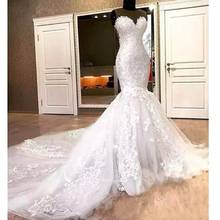 Gorgeous Mermaid Wedding Dresses Lace Appliques Beads Court  Train Sheer Neck Bridal Gowns For Women Long Vestido De Noiva 2024 - buy cheap