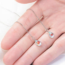 New quality Moonstone Water Drop Long Tassel Dangle Earrings For Women Box Chain Ear Line Jewelry boucle d'oreille 2024 - buy cheap