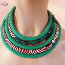 BRW 2021 Ankara Fabric Necklaces Multi-layered Handmade Jewelry Necklaces African Bib Statement Necklaces Tribal Jewelry WYX34 2024 - buy cheap