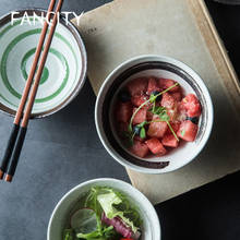 FANCITY в японском стиле керамическая посуда ручной росписью личность чаши для риса и супа чаша миска для каши маленькая чаша для риса 2024 - купить недорого