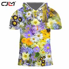 CJLM-camisetas de manga corta con cuello redondo para hombre, camisas con estampado 3D de flores, hermosas y coloridas, verano, Dropshipping 2024 - compra barato