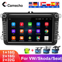 Camecho-Radio Multimedia con GPS para coche, Radio con reproductor, Android 8,1, 2 din, para VW/Volkswagen/Golf/Polo/Tiguan/Passat/b7/b6/León/Skoda/Octavia 2024 - compra barato