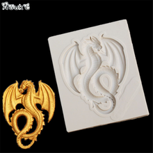 Aouke-Molde de silicona con forma de dragón, molde de resina epoxi para Fondant, bricolaje, 1 unidad 2024 - compra barato
