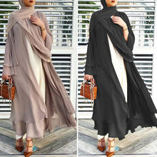 Muslim Women Abaya Open Cardigan Islam Hijab Dubai Turkish Dress Kaftan Jilbab Ramadan Arabic Clothing Kimono Long Sleeve Robe 2024 - buy cheap