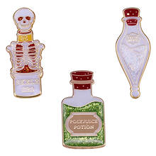 Glitter Potion Bottles Brooch Set Polyjuice Skele-Gro and Felix Felicis Magic Fans Decor 2024 - buy cheap