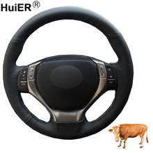Capa de volante de carro com costura manual, de couro bovino, cobertura de camada superior para lexus es250 es300h gs250 gs300h rx270 rx350 2024 - compre barato
