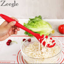 Zeegle силиконовая ложка для лапши, посуда с длинной ручкой, кухонный гаджет, ложки для приготовления пищи, дуршлаг для лапши, ложка для спагетти, ковш 2024 - купить недорого