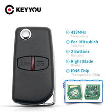KEYYOU 2/3 Buttons 433 MHz ID46 Chip For Mitsubishi Outlander Lancer EVO Colt Mirage Remote Car Key Fit MIT11 MIT8 Uncut Blade 2024 - buy cheap