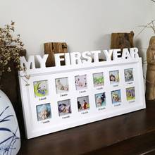 Фоторамка «Мой первый год» 12 ячеек «сделай сам» для детей 0-12 месяцев, сувениры, памятные подарки для детей 2024 - купить недорого