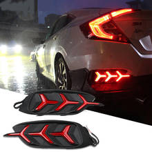 Niscarda Dynamic Flowing Turn Signal LED Rear Bumper Reflector Light Car Driving Brake Stop Lamp For Honda Civic 2016 2017 2024 - buy cheap