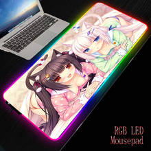 Meiruige-alfombrilla de ratón grande para Gaming, con chicas de Anime nekoara RGB, iluminación LED, teclado USB, colorida almohadilla de escritorio para PC y portátil 2024 - compra barato