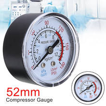 52 мм компрессор давления воздуха Манометр 0-180 PSI 0-12 бар 1/4 "BSP резьба бар манометр воздуха 2024 - купить недорого