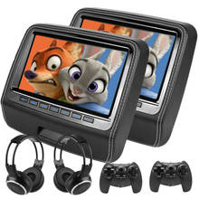 2x9 дюймовый 1080P полноформатный автомобильный монитор, сенсорный экран, Автомобильный подголовник, DVD-видеоплеер, Built-in Speaker MKV DVD MP4 USB SD 8-битная игра 2024 - купить недорого