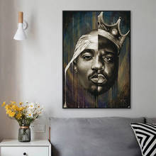 Tupac Shakur Rapper King-carteles artísticos e impresiones, lienzo de pintura visible B.I.Biggie Smalls 2 Pac, pintura de pared, decoración de dormitorio 2024 - compra barato