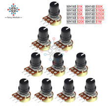 5PCS/Lot Potentiometer Resistor 1K 5K 10K 20K 50K 100K 500K 1MOhm 3 Pin Linear Taper Rotary Potentiometer for Arduino with Cap 2024 - buy cheap