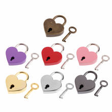 Vintage Old Heart Shape Padlock Antique Style Mini Archaize Padlocks Key Lock with Key for Jewelry Box Diary Book 2024 - buy cheap