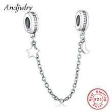 Fit Original Charms Bracelet 925 Sterling Silver Moon And Star Safety Chain Charm Bead DIY Jewelry Making Women Berloque 2024 - buy cheap