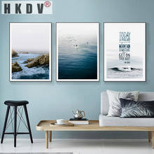 Hkdv nórdico onda do mar cena quadros da arte parede lona poster imprime fotos modernas para sala de estar interior decoração casa nenhum quadro 2024 - compre barato