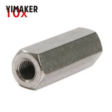 YIMAKER 10Pcs Stainless Steel Hex Pitch Long Rod Coupling Screw Hex Nut Thread M8*30mm 2024 - buy cheap