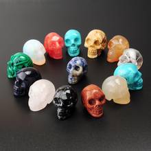 24pcs 27*30mm Skull Pendant Natural Stone Quartz Crystal Necklace Pendant Agates Druzy Reiki Healing Pendulum Jewelry Making 2024 - buy cheap