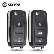 KEYYOU-carcasa de llave remota para coche, reemplazo de 2/3 botones para VW, Volkswagen, Skoda, Octavia, Golf Mk6, Tiguan, Polo, Passat, CC, SEAT 2024 - compra barato