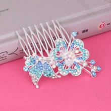 New Wedding Hair Jewelry Bride Accessories Women Hair Comb Butterfly Flower Hairpins Fashion Rhinestones Crystal Hair Comb Gifts 2024 - buy cheap