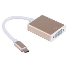 Adaptador USB 3,1 tipo C USB-C a VGA Reversible para Macbook, 12 pulgadas, Color dorado/plateado GT, envío gratis 2024 - compra barato