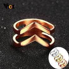 Vnox-anillo geométrico brillante de acero inoxidable para mujer, joyería elegante para fiesta, tamaño 6, 7, 8, 9 2024 - compra barato