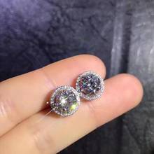 Fashion 925 Sterling Silver Stud Earrings Classic Wedding Engagement Round Diamond Earrings for Women Jewelry female Bijoux 2024 - buy cheap