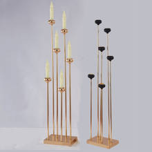 Castiçal de metal com 6 braços, suporte de velas, decoração para casa, mesa de casamento 2024 - compre barato