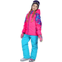 Conjunto de ropa deportiva al aire libre para niña, traje de esquí para niña, traje de nieve, ropa de invierno, chaqueta impermeable, pantalones, monos 2024 - compra barato