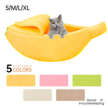 Banana Shape Pet Bed Warm Cozy Puppy Cushion Cat House Soft Dog Kennel Washable Sofa Basket Cute Portable Pets Sleeping Mat 2024 - buy cheap