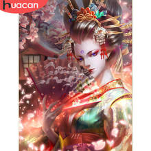 HUACAN Full Drill Diamond Painting Japanese Kabuki Diamond Mosaic Portrait Cross Stitch Handcraft Gift For Women 2024 - buy cheap