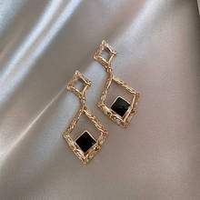 Liga de zinco na moda geométrica feminino balançando brincos quadrados geométricos feminino nova moda simples elegante jóias 2024 - compre barato