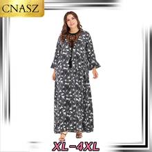 Мусульманское женское платье большого размера, мусульманское, турецкое, модное, вышитое бисером, лента, кружевное платье принтом 2024 - купить недорого