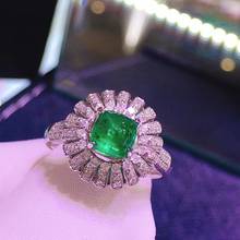 H609 Emerald Ring 0.94ct Pure 18 K Gold Jewelry 100% Natural Colombia Emerald Gemstone Diamond Female Rings for women Fine Ring 2024 - buy cheap