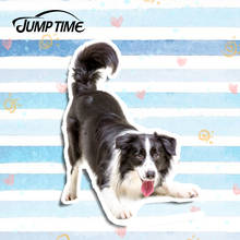 Jump Time 13cm x 9.9cm 3D Car Styling Border Collie Play Funny Decal Car Sticker Vinyl Graphic For Car Window Door Bumper Laptop 2024 - buy cheap