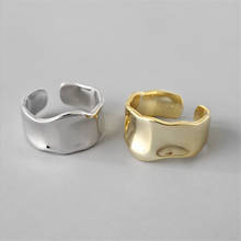 Korean Japan Glossy Bump Adjustable Rose Golden Rings For Women Ladies Tibetan Silver Irregular Large Rings Cool Gifts Jewelry 2024 - buy cheap