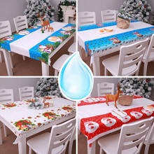 1Pc Christmas Decorations For Home Waterproof Tablecloth Santa Claus Snowman Dinner Table Decor New Year Decoration Christmas 2024 - buy cheap