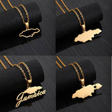 Jamaica mapa pingente colar para mulheres homens charme presente ouro prata gargantilha nome da corrente de aço inoxidável colar jamaicano jóias 2024 - compre barato